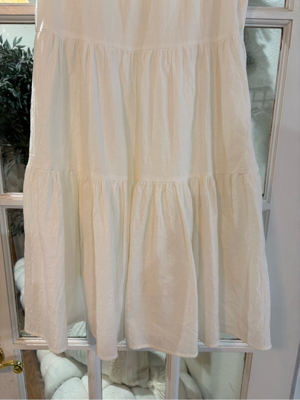 Ces Femme Tiered Ruffle Sleeve Dress | Size Small | White Cotton | Lined | NWOT - Picture 6 of 15